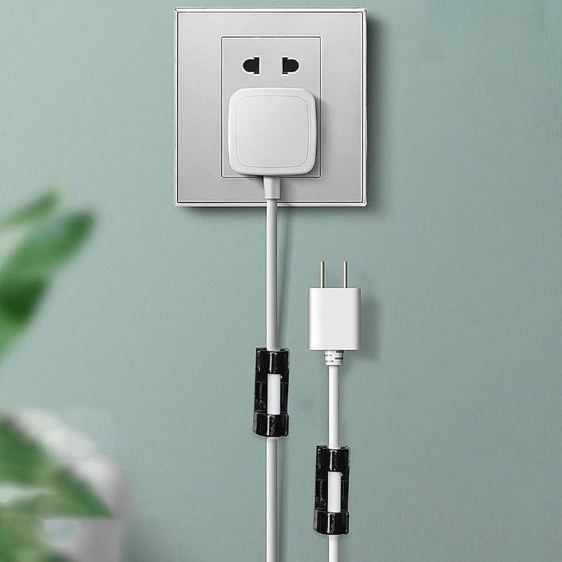 Black Cord Clips Adhesive Wire Cable Organizer 20 Pieces Acrylic Glue Mount - Image 3