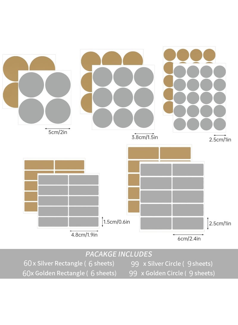 LuckSa 318PCS Scratch Off Stickers Labels - Gold and Silver, Self-Adhesive Easy to Peel and Stick for DIY Wedding Party Games Fundraisers Promotions - Image 2