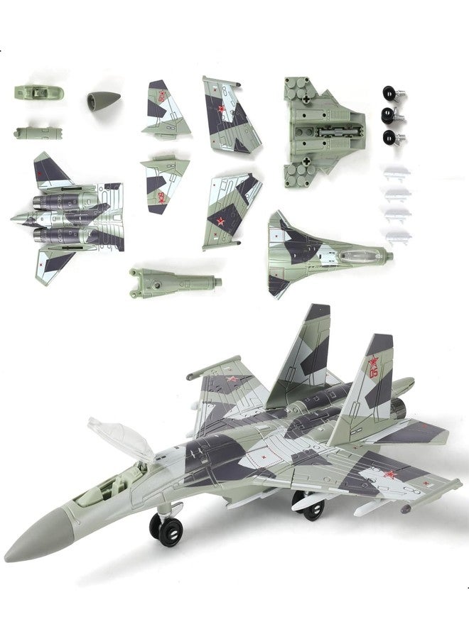 Vihaanta Fighter Jet Model, Fighter Jet, 1:100 SU-35 Fighter Jet, Highly Detailed Collectible for Aviation Enthusiasts, for Home and Office Display, Stylish Aviation-Themed Accent for Any Room - Image 1