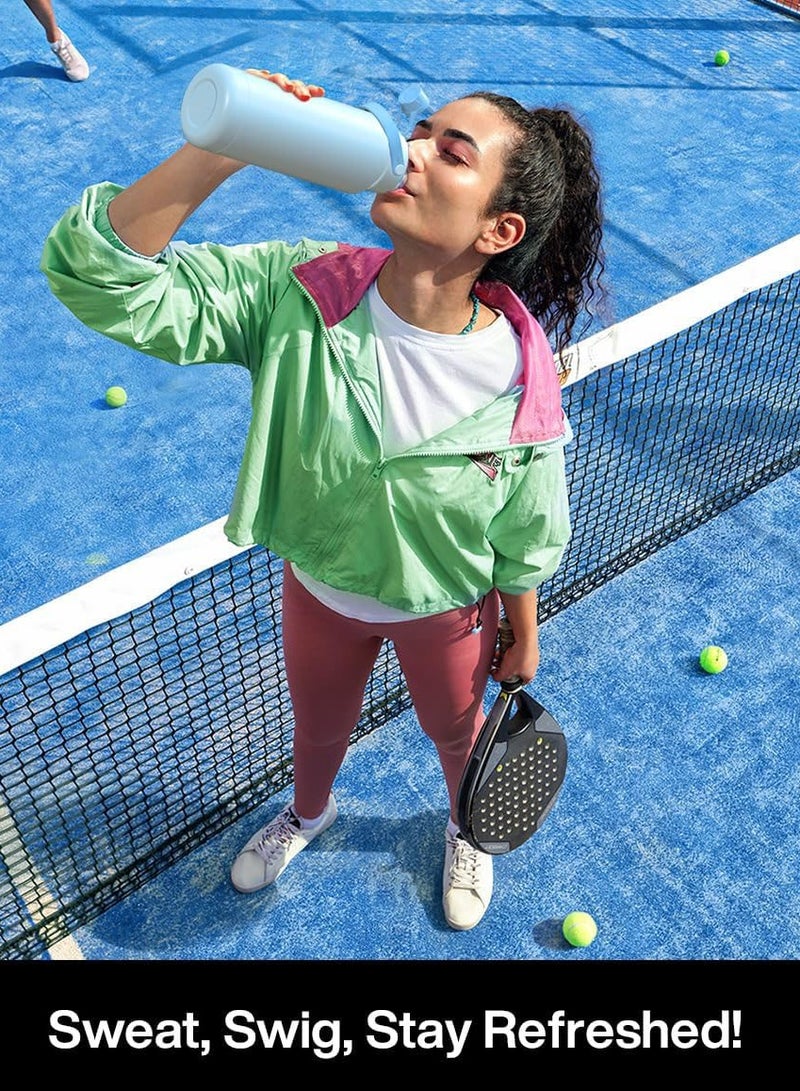 أوفردنسي زجاجة مياه معزولة سعة 32 أونصة مزودة بغطاء يجمع بين الماصة وفوهة الشرب (تصميم 2 في 1)، تحافظ على البرودة لمدة 8 ساعات، مانعة للتسرب، ومصنوعة من الفولاذ المقاوم للصدأ - مثالية للرياضة والسفر والمدرسة (طراز "الفارس المظلم" / Dark Knight) - Image 5