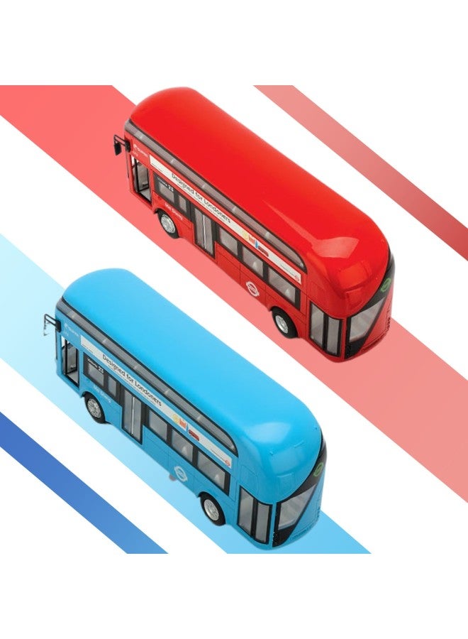 xozgdovg 1:50 Alloy Car Model Large Retro Double-decker Bus Huili Sound And Light Special Effects Boy Cartoon Toy Car-Color:Red Vintage Bus  - Image 5
