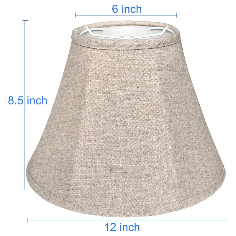 TooToo Star Double Brown Lamp Shade Set of 2, TOOTOO STAR Large Barrel Lampshade for Floor Light and Table Lamp 6x12x8.5 inch, DIY Fabric Natural Linen Hand Crafted, Spider (Brown, 6x12x8.5 inch) - Image 2