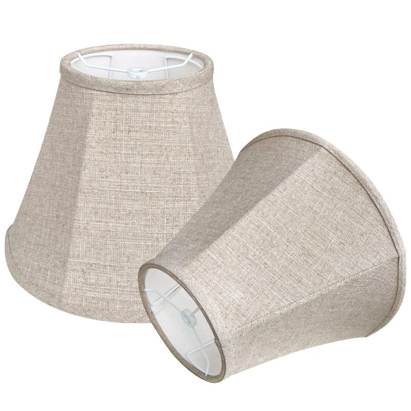 TooToo Star Double Brown Lamp Shade Set of 2, TOOTOO STAR Large Barrel Lampshade for Floor Light and Table Lamp 6x12x8.5 inch, DIY Fabric Natural Linen Hand Crafted, Spider (Brown, 6x12x8.5 inch) - Image 5