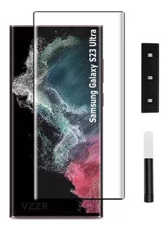 ماركة غير محددة UV Glass 3D Curved Edges Full Cover Tempered Glass Screen Protector Full Glue Edge to Edge Coverage Anti Scratch Anti Smudge Glass for Samsung Galaxy S23 Ultra 5G  - Image 1