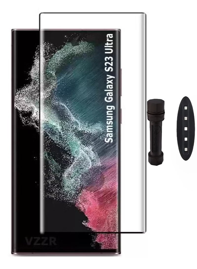 UV Glass 3D Curved Edges Full Cover Tempered Glass Screen Protector Full Glue Edge to Edge Coverage Anti Scratch Anti Smudge Glass for Samsung Galaxy S23 Ultra 5G - Image 1