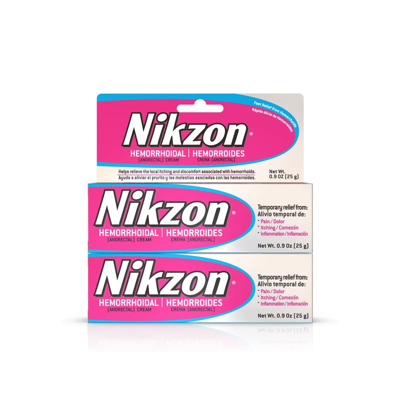 Nikzon Max Strength Hemorrhoid Treatment Cream, Vasoconstrictor & Anesthetic, Fast Soothing Relief from Hemorrhoidal Pain, Itching, Burning & Inflammation, with Aloe Vera & Vitamin E, 0.9 Oz, 2-Pack - Image 1