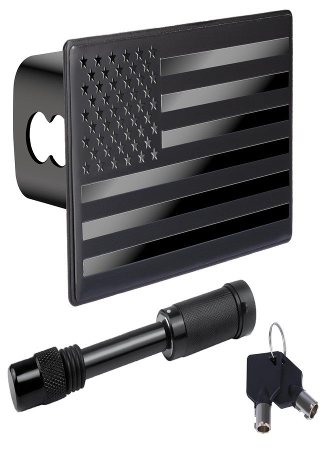 BFXM 2 Inch Trailer Hitch Cover, American Stainless Steel Flag Emblem Metal Hitch Cover with Pin, Trailer Plug Receiver and Tow Cap for Trucks, Perfect Hitch Covers for All Truck Types - Image 1