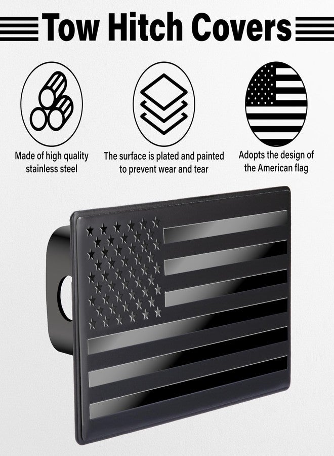 BFXM 2 Inch Trailer Hitch Cover, American Stainless Steel Flag Emblem Metal Hitch Cover with Pin, Trailer Plug Receiver and Tow Cap for Trucks, Perfect Hitch Covers for All Truck Types - Image 3