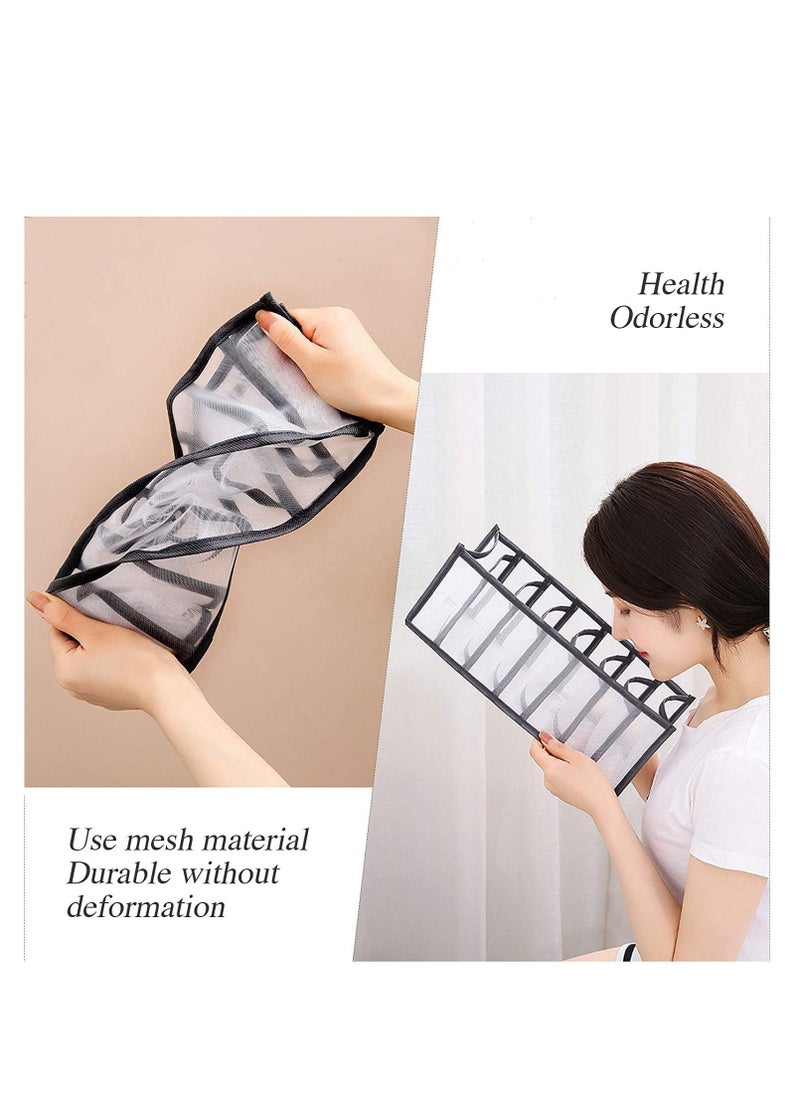 TYCOM Foldable Storage Boxes Bra Underwear Closet Organizer Foldable Container Case Drawer Divider for Necktie Bra Sock Underwear Organizer Home Closet Organizer Boxes Storage (3PCS Grey)  - Image 5