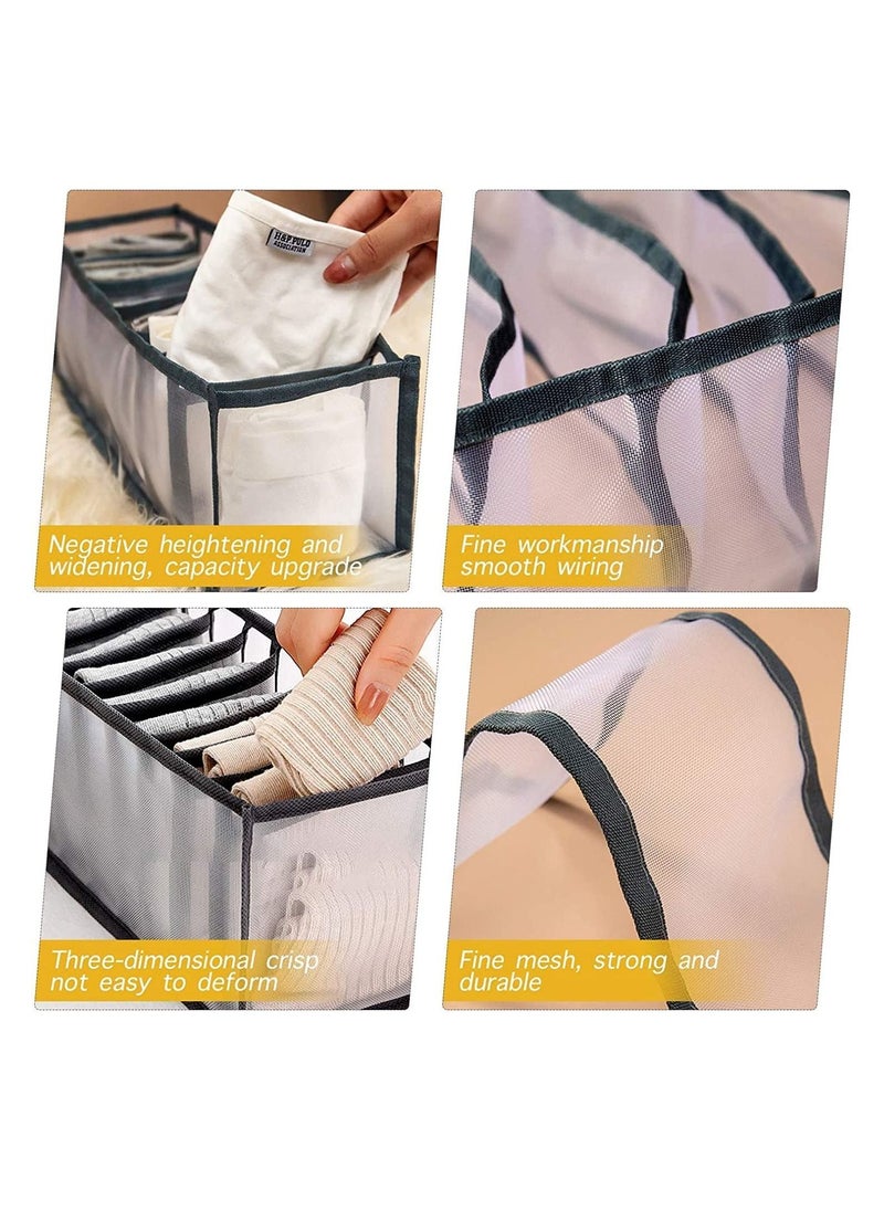 TYCOM Foldable Storage Boxes Bra Underwear Closet Organizer Foldable Container Case Drawer Divider for Necktie Bra Sock Underwear Organizer Home Closet Organizer Boxes Storage (3PCS Grey)  - Image 4