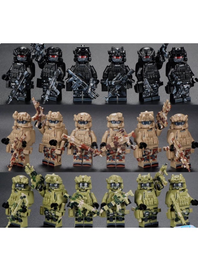 عام 18 قطعة شخصيات بناء مكعبات لعبة تعليمية للأطفال هدية تجميعية للأولاد (نمط عشوائي) - Image 1