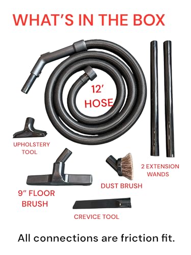 MP Maresh Products Maresh Products Compatible Replacement for Some Shop Vac & Ridgid Style Vacuum Cleaners Commercial Grade Hose with Tool Set, Has 2 1/4" Machine End Coupling & Uses the Standard 1 1/4" Hose Attachments - Image 3