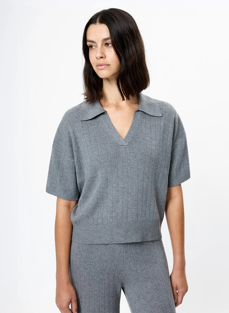 فرنش كونكشن Javier Knit V Neck Top