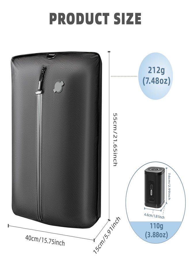 أكياس سفر لوفان المفرغة من الهواء للأمتعة مع مضخة لاسلكية، قابلة لإعادة الاستخدام وموفرة للمساحة، سعة 33 لتر، مكعب منظم لتخزين الملابس المضغوطة لحقائب اليد وحقائب الظهر، مقاومة للماء بمعيار IP67 (قطعة واحدة + مضخة واحدة) - Image 2