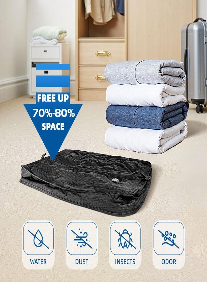 أكياس سفر لوفان المفرغة من الهواء للأمتعة مع مضخة لاسلكية، قابلة لإعادة الاستخدام وموفرة للمساحة، سعة 33 لتر، مكعب منظم لتخزين الملابس المضغوطة لحقائب اليد وحقائب الظهر، مقاومة للماء بمعيار IP67 (قطعة واحدة + مضخة واحدة) - Image 3