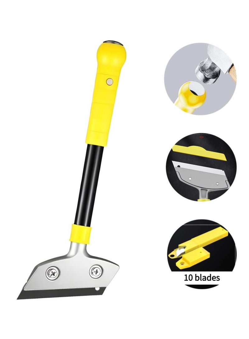 Window scraper floor scraper, multifunctional cleaning scraper, extended and thickened, comes with 10 replacement scrapers, 300mm x 110mm. - Image 1