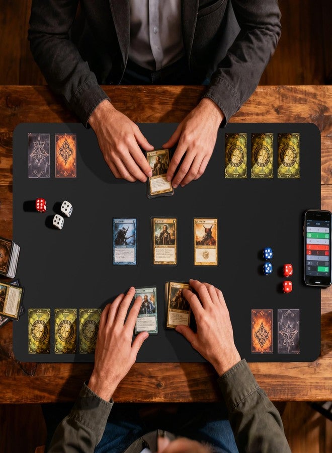 Anpuimult 6 Pcs Black Card Gaming Mat 14x24 Inch, Playmat Table Smooth Playing Card Mat,Versatile Card Game mat and Desk pad for Home Office Use - Image 4