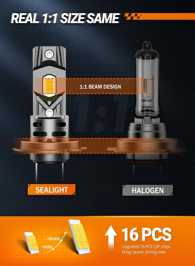 الختم مصابيح ضباب SEALIGHT H7 أو مصابيح نهارية بقوة 60000 لومن، متوافقة بنسبة 99% مع مركبات ATV والمركبات الرياضية، إصدار 2026، سطوع أعلى 9 مرات من سلسلة S2، مصابيح ضباب لاسلكية H7، عمر افتراضي 10 سنوات - عبوة من قطعتين - Image 5