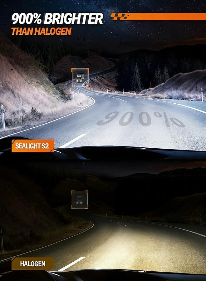 الختم مصابيح ضباب SEALIGHT H7 أو مصابيح نهارية بقوة 60000 لومن، متوافقة بنسبة 99% مع مركبات ATV والمركبات الرياضية، إصدار 2026، سطوع أعلى 9 مرات من سلسلة S2، مصابيح ضباب لاسلكية H7، عمر افتراضي 10 سنوات - عبوة من قطعتين - Image 3