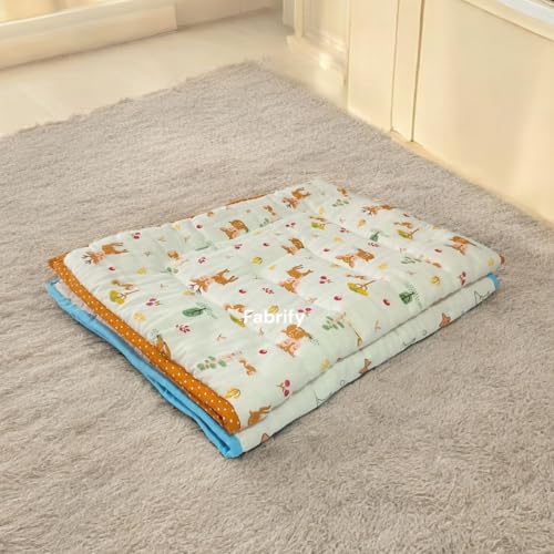 Fabrify New Born Baby Muslin Cotton Super Soft Mattress Bed Spread, Godadi, Quilt, Baby Pattern for Sleep | Rilka Bed (Pack of 2) (Multi- Random Design) (0-6 Month) (L-29 Inches, B-20 Inches) - Image 5