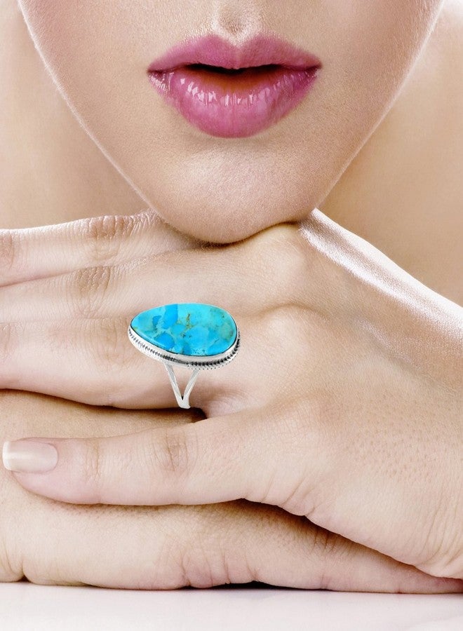 Turquoise Network Turquoise Ring in Sterling Silver 925 (Turquoise, 7) - Image 3