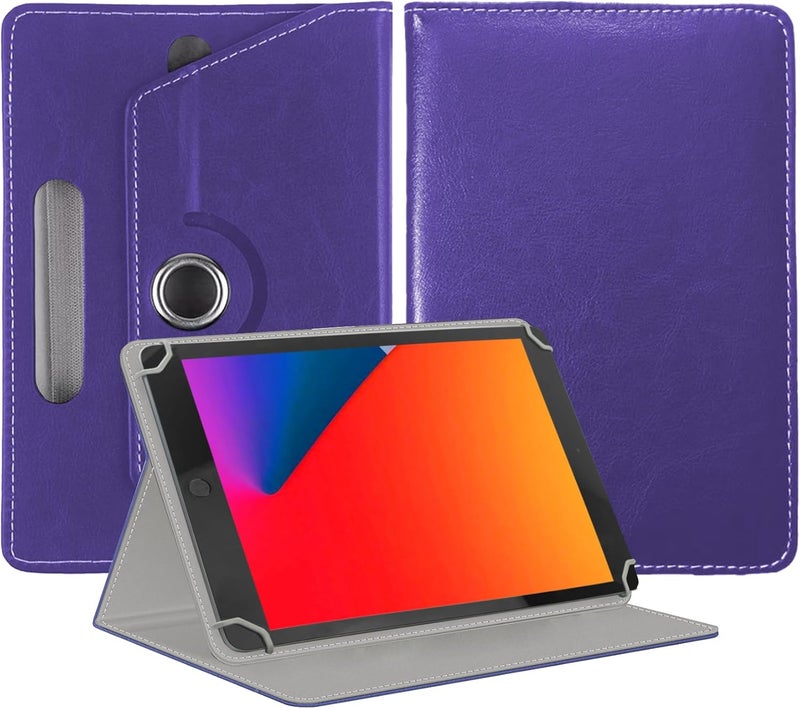 EKAM Universal Stand Folio Case Cover for All 8" Tablets (Fire HD 8, Lenovo Tab M8 8 inch, iPad Mini 5/4/3/2/1,iPad mini 6), PU Leather case Fit for all 8inch tablets (Purple) - Image 1