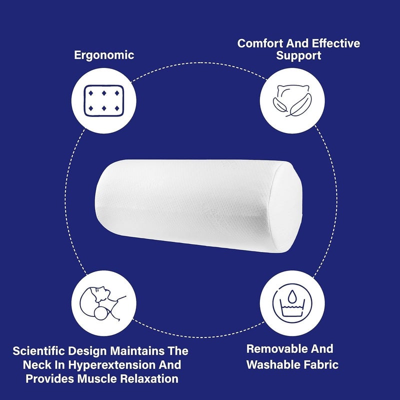 Microfiber Filled Bolster for Diwan (White, 22 x10 inch)  - Image 4
