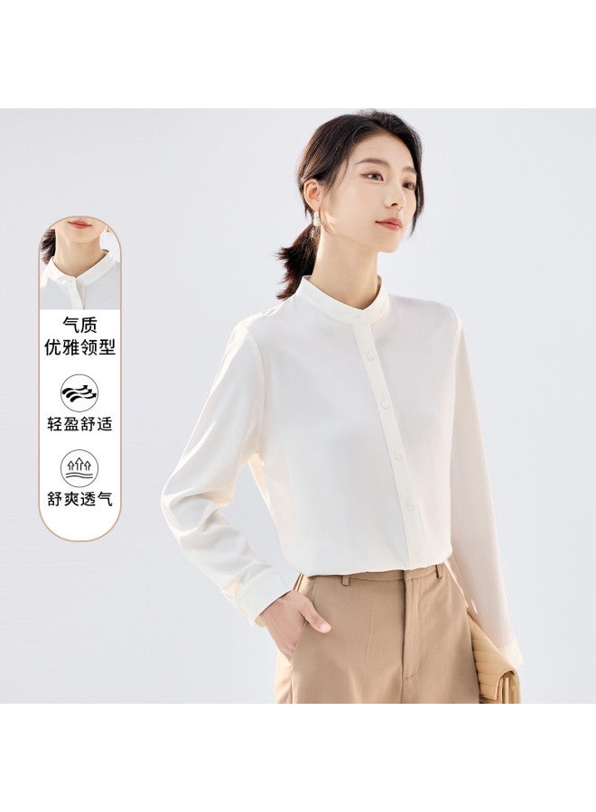 ROMON قميص نسائي بأكمام طويلة، قميص كاردigan مريح وعصري مناسب للأعمال ذو ياقة دائرية للنساء - Image 4