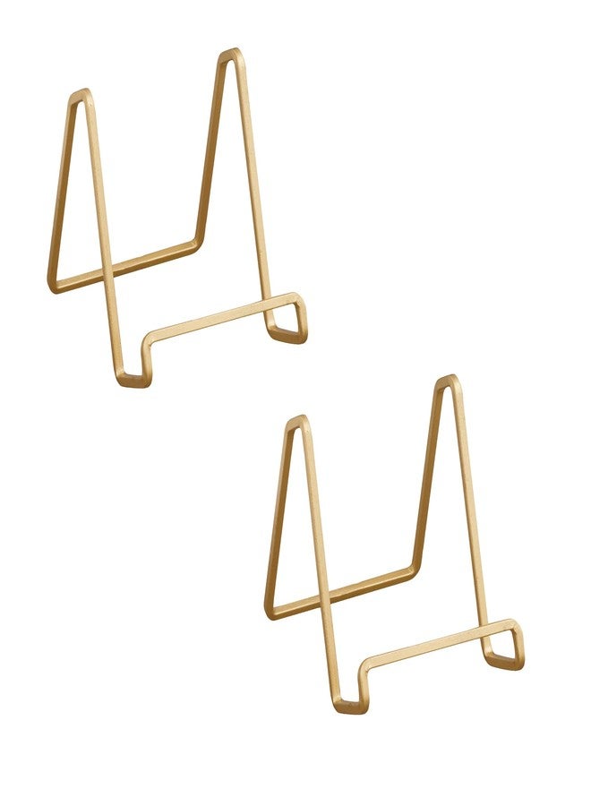 Tripar 3-Inch Gold Painted Square Book Holder/Stand, Wire Mini Easel, Small Photo Stands for Table, Display for Picture Frames, Plaques, & Plates - Image 2