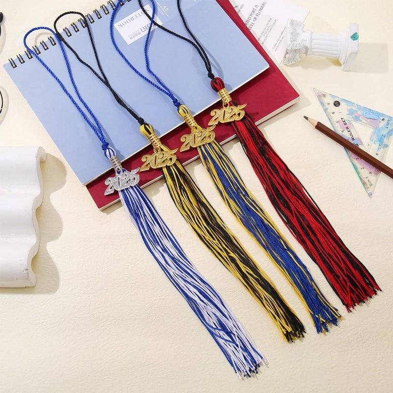 WanBigVa 2025 Graduation Tassels,1Pcs Cap Tassel Decoration with 2025 Year Gold Date Charms,Graduate Gifts for Ceremonies Souvenir High School,Black and Gold - Image 3