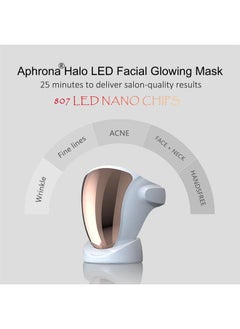 Led Face Mask Light Therapy, Halo Led Light Therapy Facial and Neck Skin Care Mask, Blue Light Red Light for Acne Wrinkle Reduce, New Generation Face and Neck Photon Mask