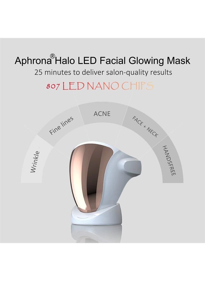 Aphrona - Led Face Mask Light Therapy, Halo Led Light Therapy Facial and Neck Skin Care Mask, Blue Light Red Light for Acne Wrinkle Reduce, New Generation Face and Neck Photon Mask - Image 1