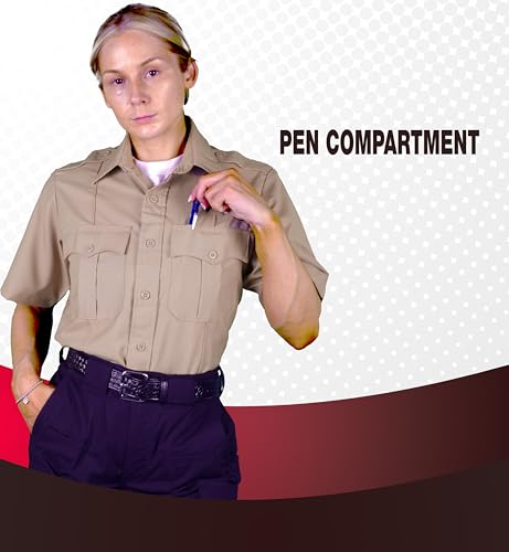 First Class Short-Sleeve Uniform Shirt L Tan - Image 4