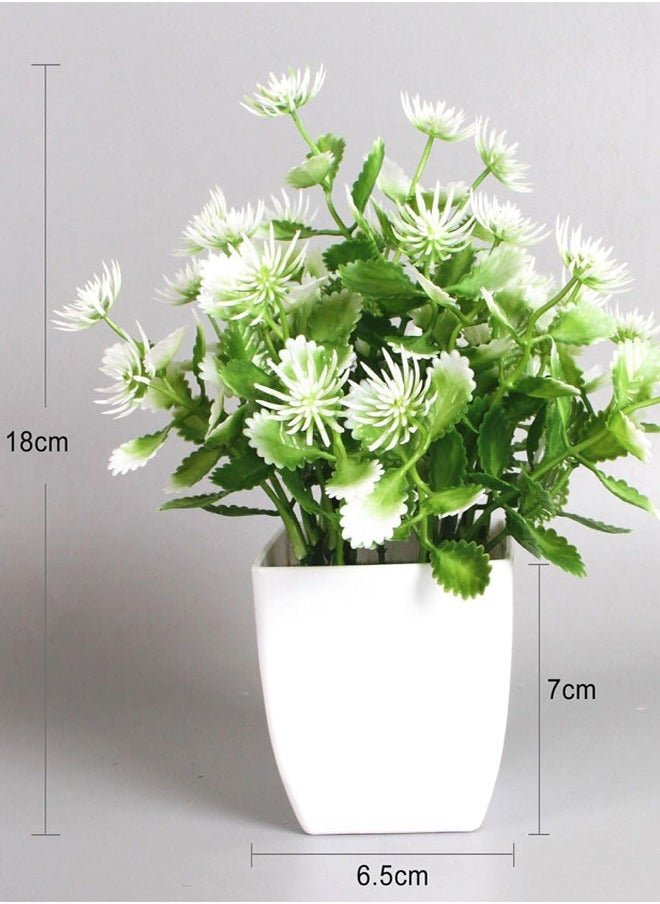 HAWAWA 4 Pack Mini Artificial Flowers in Pot, Small Fake Greenery Plants, Faux Plastic Plants for Indoor Home Decor Living Room Bedroom Desktop Bookshelf Decoration ﻿  - Image 3