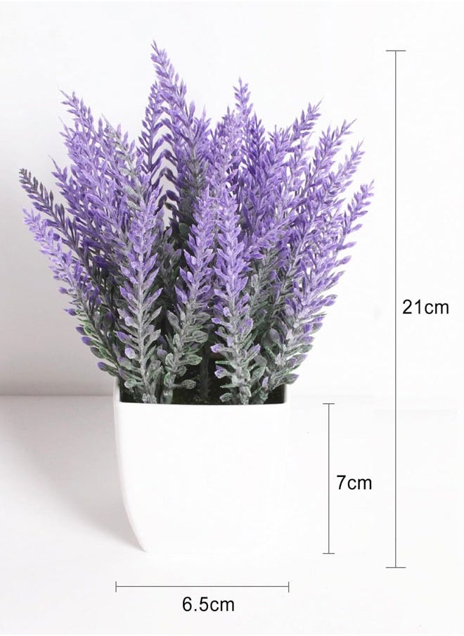 HAWAWA 4 Pack Mini Artificial Flowers in Pot, Small Fake Greenery Plants, Faux Plastic Plants for Indoor Home Decor Living Room Bedroom Desktop Bookshelf Decoration ﻿  - Image 4