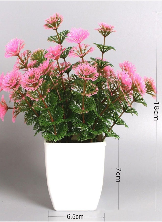 HAWAWA 4 Pack Mini Artificial Flowers in Pot, Small Fake Greenery Plants, Faux Plastic Plants for Indoor Home Decor Living Room Bedroom Desktop Bookshelf Decoration ﻿  - Image 5