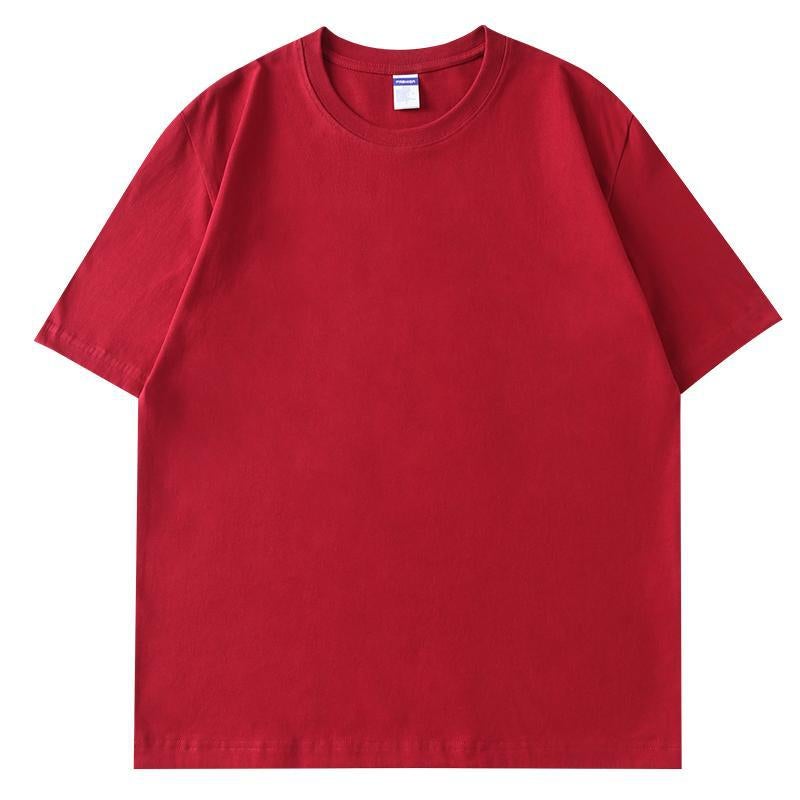 Summer 260G Cotton T-Shirt Custom Round Neck Short Sleeve Overalls Printing Logo Advertising Cultural Shirt Embroidery - Image 1