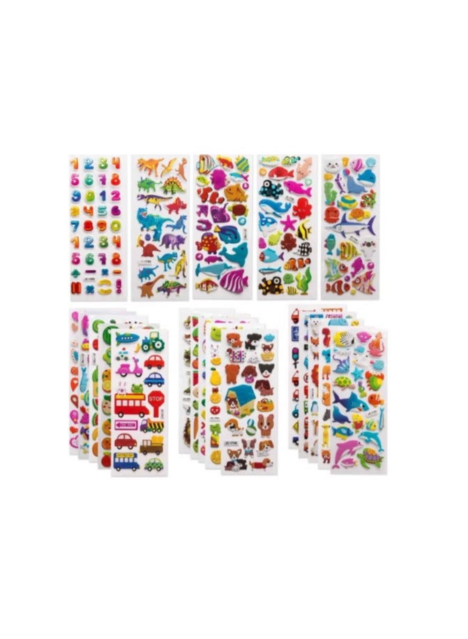 20-Piece 3D Puffy Sticker Sheet Set 7x20cm - Image 1