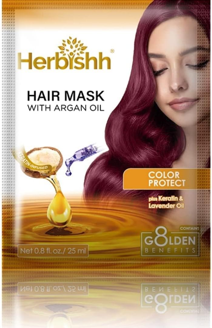 Herbishh Argan Hair Mask with Keratin & Lavender Oil - 25g for Deep Conditioning & Hydration - Image 1