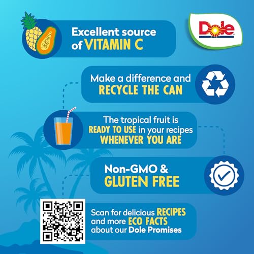 Dole Tropical Fruit in Light Syrup and Passion Fruit Juice - Papaya and Pineapple - 15.25 oz Can - 12 Pack - Image 3