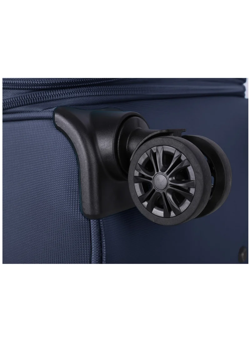 eminent Expandable Luggage Trolley Bag Soft Suitcase for Unisex Travel Polyester Shell Lightweight with TSA lock Double Spinner Wheels E777SZ Carry On 20 Inch Navy Blue