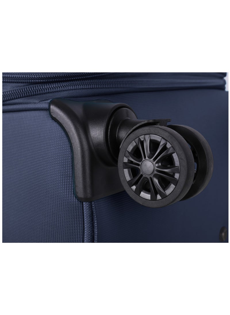 eminent - Expandable Luggage Trolley Bag Soft Suitcase for Unisex Travel Polyester Shell Lightweight with TSA lock Double Spinner Wheels E777SZ Carry On 20 Inch Navy Blue - Image 1