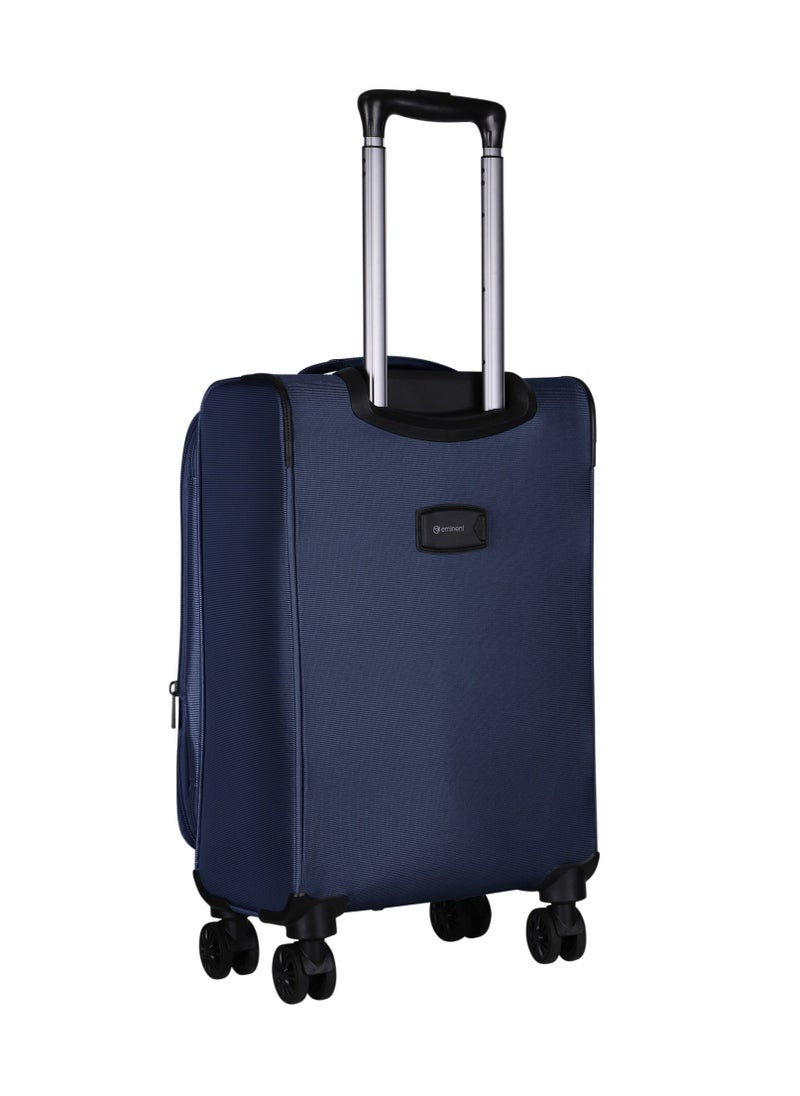 eminent Expandable Luggage Trolley Bag Soft Suitcase for Unisex Travel Polyester Shell Lightweight with TSA lock Double Spinner Wheels E777SZ Carry On 20 Inch Navy Blue  - Image 2