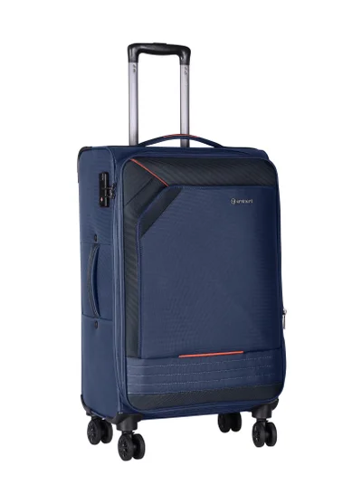eminent Expandable Luggage Trolley Bag Soft Suitcase for Unisex Travel Polyester Shell Lightweight with TSA lock Double Spinner Wheels E777SZ Carry On 20 Inch Navy Blue