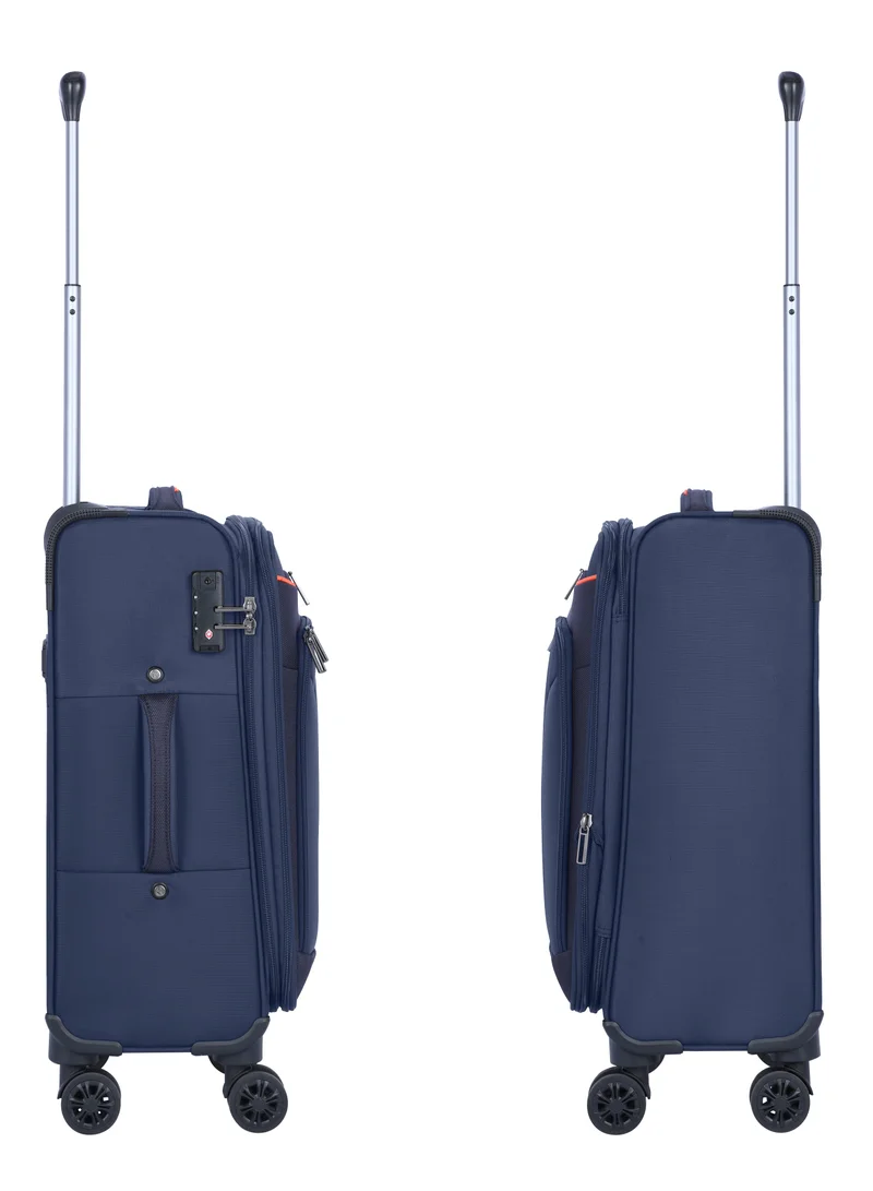eminent Expandable Luggage Trolley Bag Soft Suitcase for Unisex Travel Polyester Shell Lightweight with TSA lock Double Spinner Wheels E777SZ Carry On 20 Inch Navy Blue