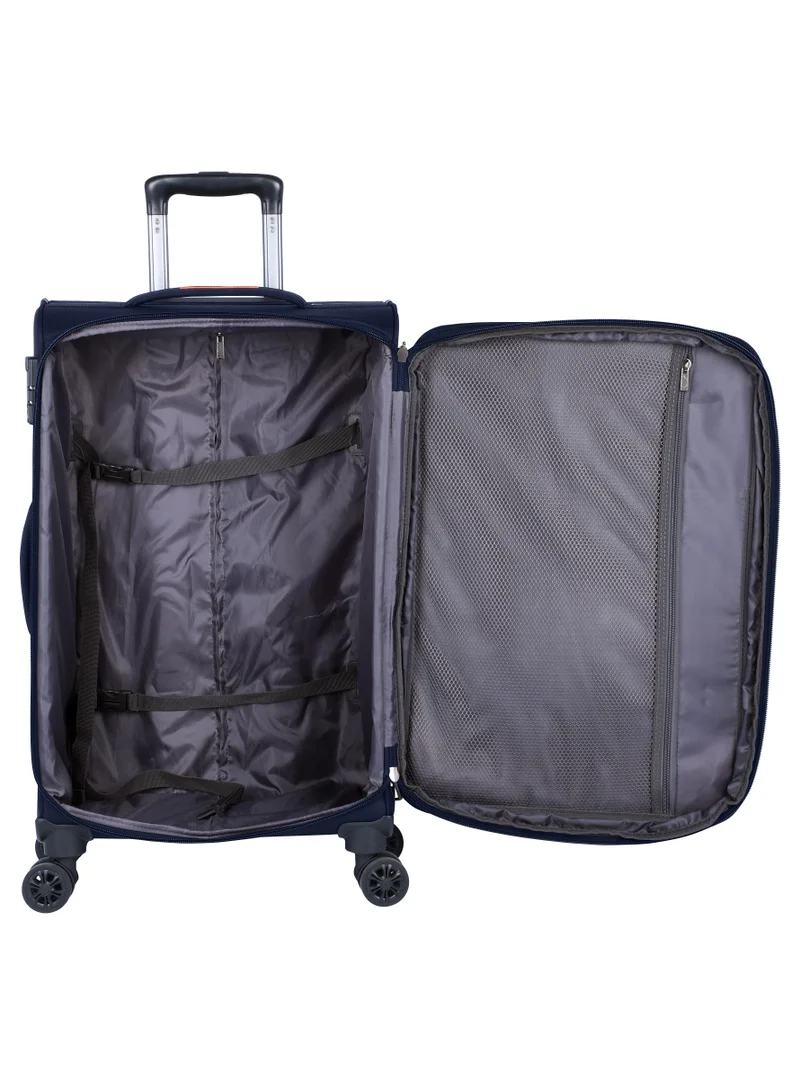 eminent Expandable Luggage Trolley Bag Soft Suitcase for Unisex Travel Polyester Shell Lightweight with TSA lock Double Spinner Wheels E777SZ Carry On 20 Inch Navy Blue