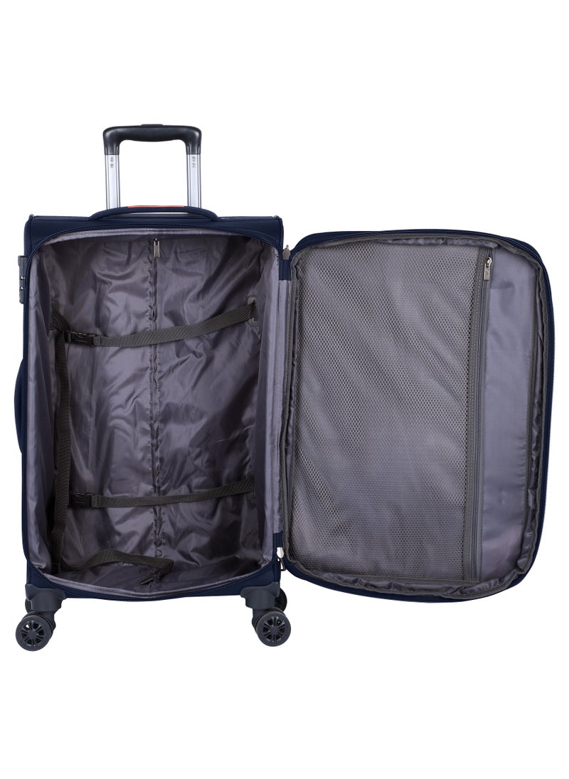 eminent - Expandable Luggage Trolley Bag Soft Suitcase for Unisex Travel Polyester Shell Lightweight with TSA lock Double Spinner Wheels E777SZ Carry On 20 Inch Navy Blue - Image 1