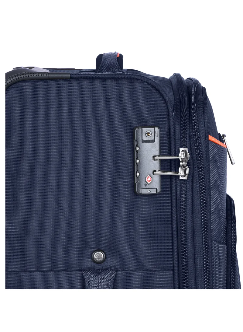 eminent Expandable Luggage Trolley Bag Soft Suitcase for Unisex Travel Polyester Shell Lightweight with TSA lock Double Spinner Wheels E777SZ Carry On 20 Inch Navy Blue