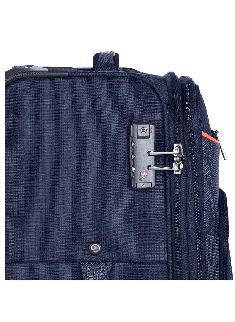 eminent Expandable Luggage Trolley Bag Soft Suitcase for Unisex Travel Polyester Shell Lightweight with TSA lock Double Spinner Wheels E777SZ Carry On 20 Inch Navy Blue  - Image 5