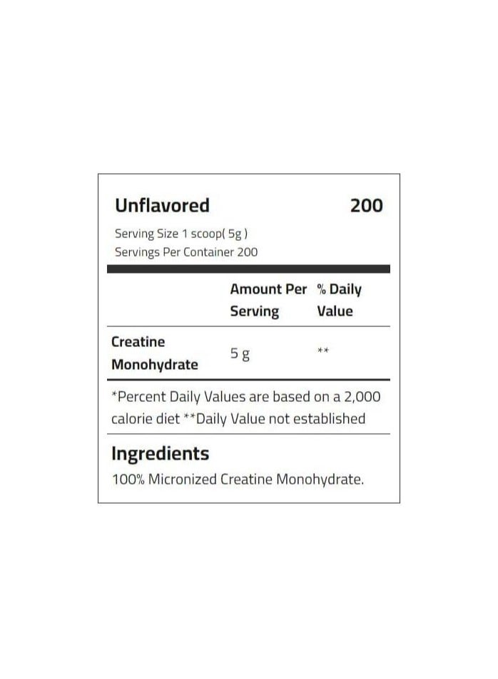 بودي بيلدر مسحوق كرياتين مونوهيدرات 5000 ملغ بدون نكهة 1000 جرام - Image 3